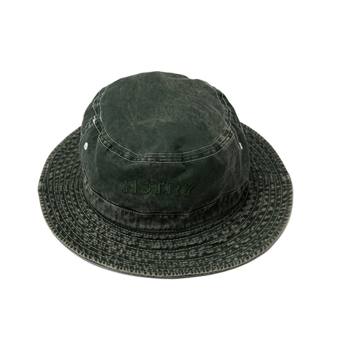 MINERAL WASHED MILITARY GREEN BUCKET HAT