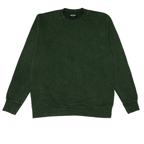  MINERAL WASHED MILITARY GREEN SWEATSHIRT