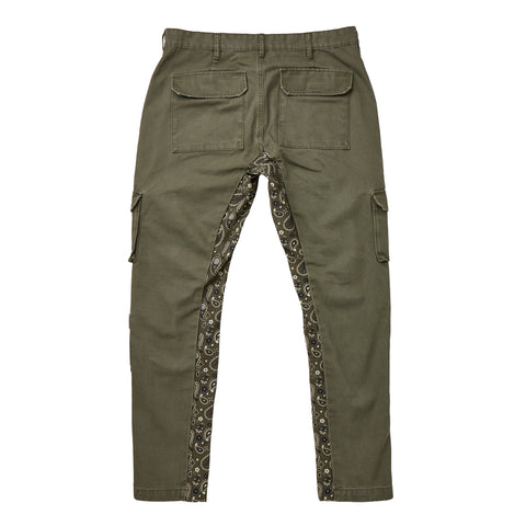 PAISLEY CANVAS PANT OLIVE