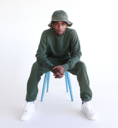  MINERAL WASHED MILITARY GREEN SWEATPANT