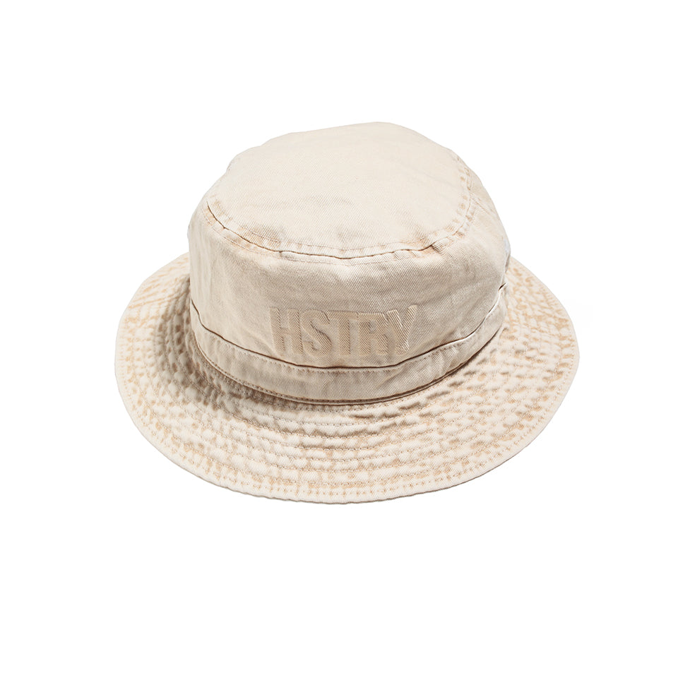 MINERAL WASHED BLACK BUCKET HAT HSTRY CLOTHING